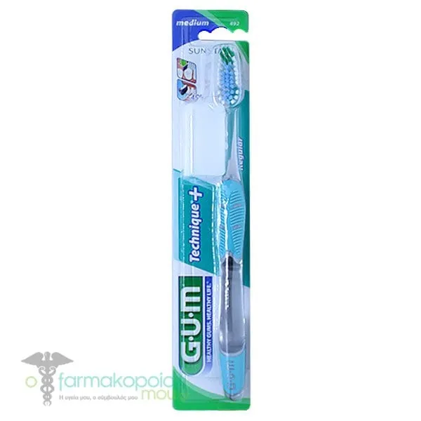 Gum 492 Technique+ Regular Medium Toothbrush, 1pc - Μπλέ