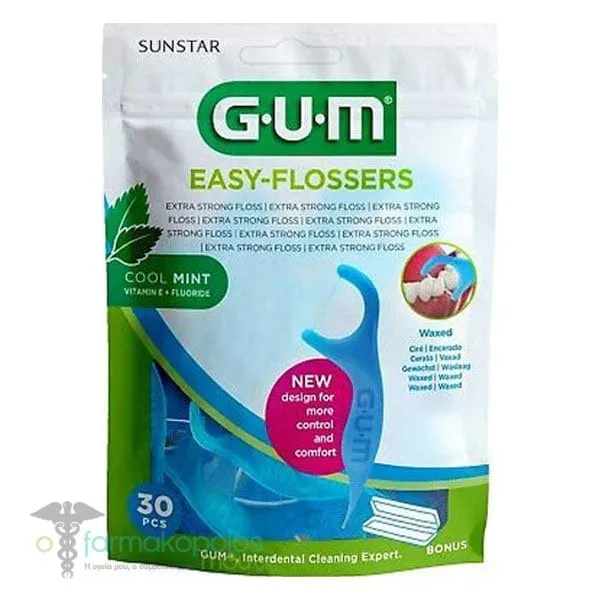 Gum Easy Flossers (890) Extra Strong Floss, 30pcs