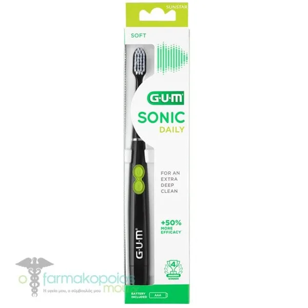 Gum Sonic Daily Soft 4100 Electric Toothbrush, 1pc - 002 Μαύρο