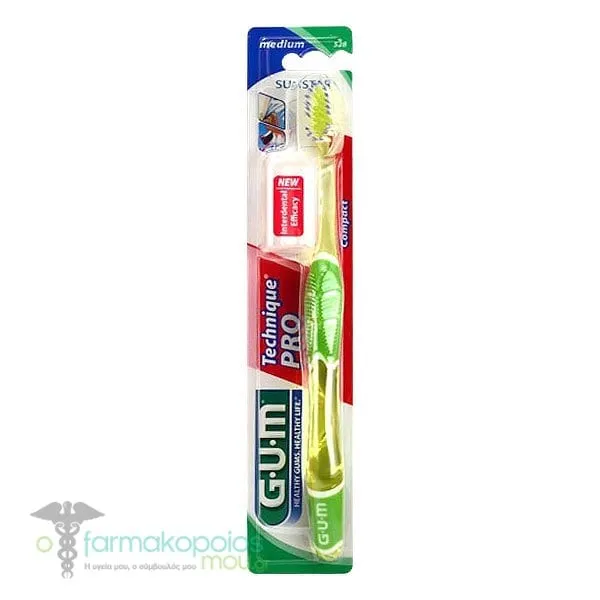 Gum Technique Pro Compact Medium Toothbrush, 1pc - Λαχάνι