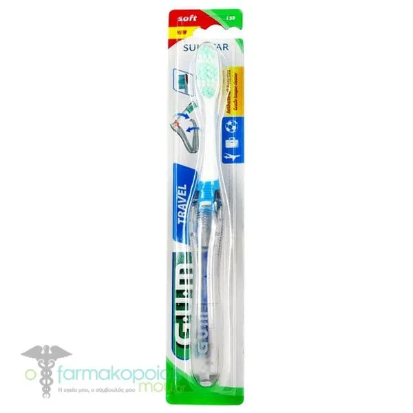 Gum Travel (158) Soft Toothbrush, 1pc - Μπλέ