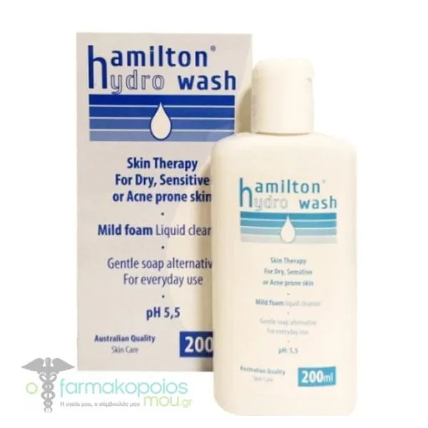Hamilton Hydro Wash Mild Foam Liquid Cleanser pH5,5 Μη Λιπαρή, Ενυδατική Λοσιόν Καθαρισμού για Όλη την Οικογένεια, 200ml