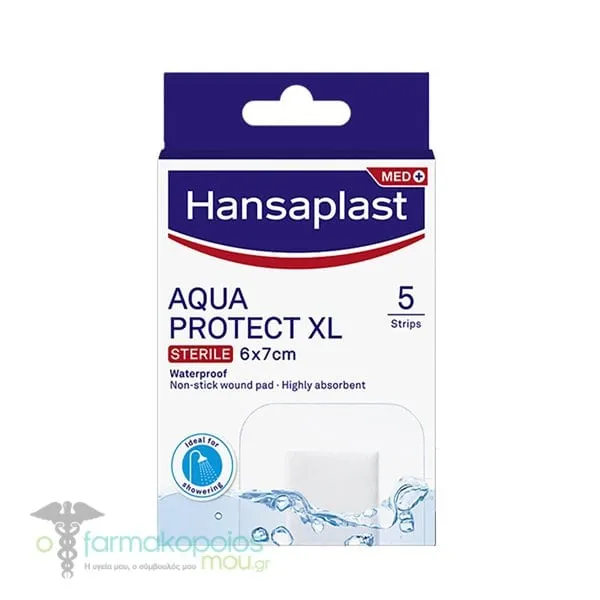 Hansaplast Aqua Protect XL (6x7cm) Μετεγχειρητικά &amp; Μεγάλα Επιθέματα Πληγών, 5τεμ