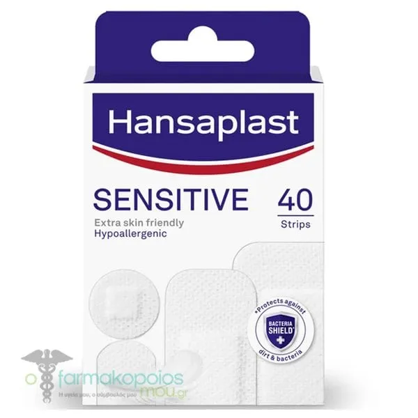 Hansaplast Sensitive Hypoallergenic Adhesive Strips, 40pcs