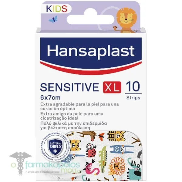 Hansaplast Sensitive XL Kids Pads 6x7cm, 10pcs