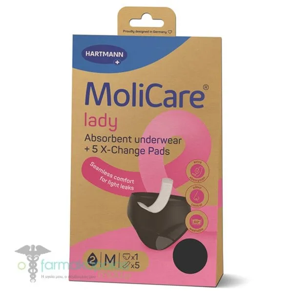 Hartmann MoliCare Lady Απορροφητικό Επαναπλενόμενο Γυναικείο Εσώρουχο με 5 Ανταλλακτικές Σερβιέτες, 1τεμ