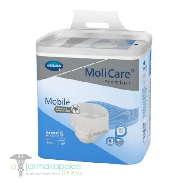 Hartmann Molicare Mobile - No. Small (915831), Πάνες Βρακάκι Ακράτειας 6 Drops Small, 14 τεμ