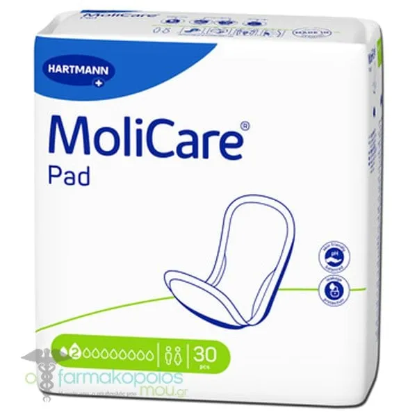 Hartmann MoliCare Pad 2 Drops Σερβιέτες Ακράτειας 2 Σταγόνες, 30τεμ