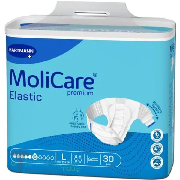 Hartmann MoliCare Premium Elastic 6 Drops Πάνες Ακράτειας Ημέρας Large (165273), 30τεμ
