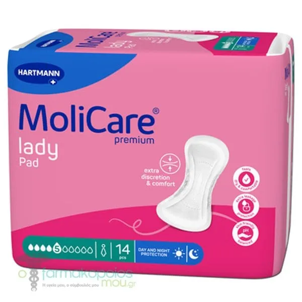Hartmann MoliCare Premium Lady Pad 5 Drops Σερβιέτες Ακράτειας 5 Σταγόνες, 14τεμ