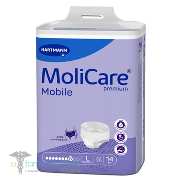Hartmann MoliCare Premium Mobile Σλιπ Ακράτειας Νύχτας No.8 Large, 14τεμ