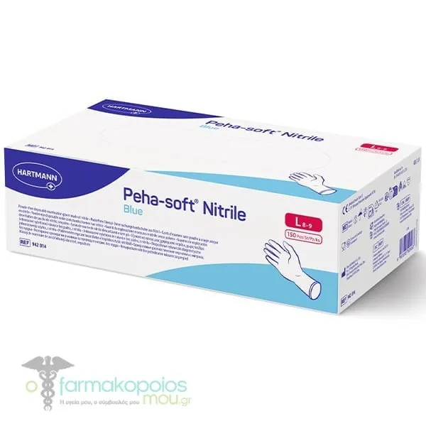 Hartmann Peha-Soft Nitrile Blue Εξεταστικά Γάντια Χωρίς Πούδρα, 150τεμ