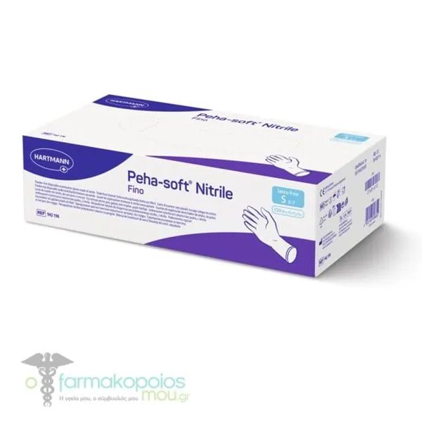 Hartmann Peha-Soft Nitrile Fino Protective Gloves Powder Free, 150pcs - Μπλέ