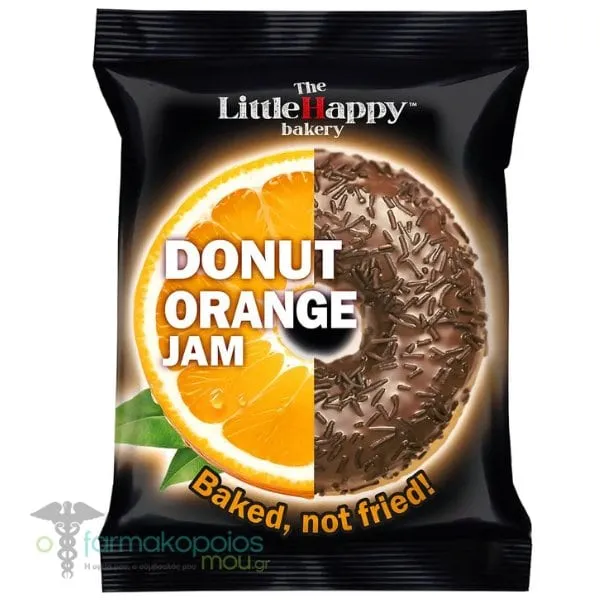 Τhe Little Happy Donut Orange Jam Ατομικό Γλυκό Σνακ με Μαρμελάδα Πορτοκαλιού, 60g
