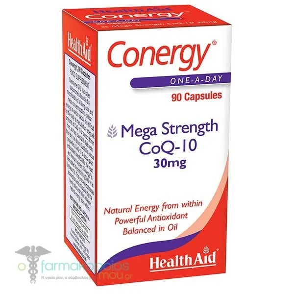 Health Aid Conergy Mega Strength CoQ10 30mg, 90caps