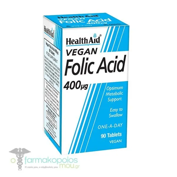 Health Aid Folic Acid 400μg, 90tabs
