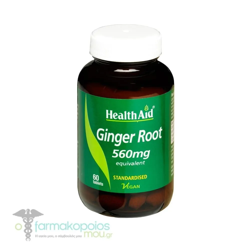Health Aid Ginger Root 560mg, 60tabs