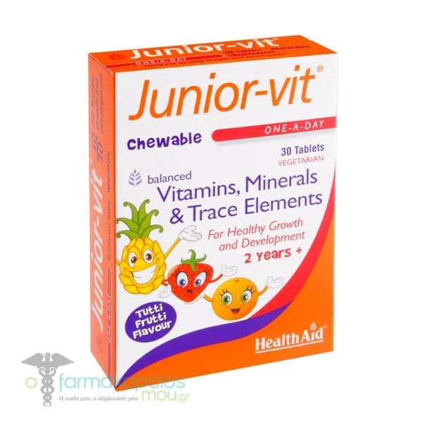 Health Aid Junior-Vit Vitamins & Minerals, 30chew.tabs