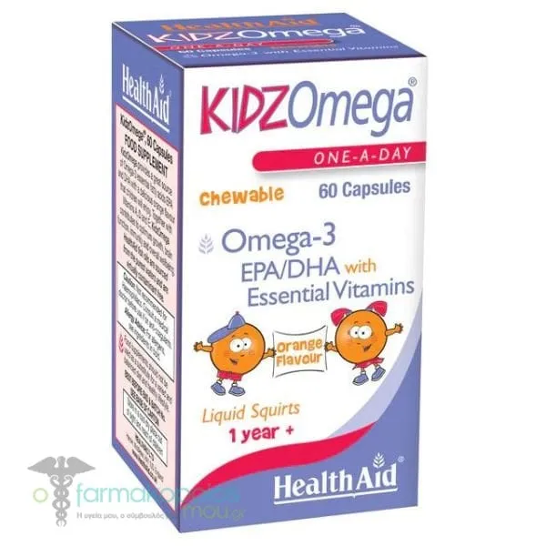 Health Aid KIDZ Omega 3 (EPA/DHA), 60chew.caps