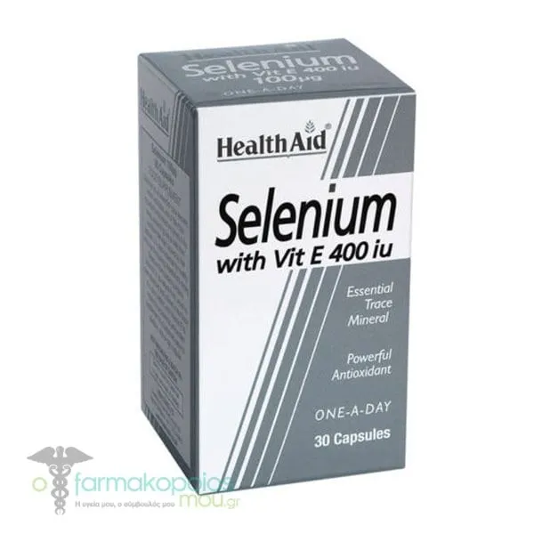 Health Aid Selenium 100μg with Vitamin E 400i.u, 30caps