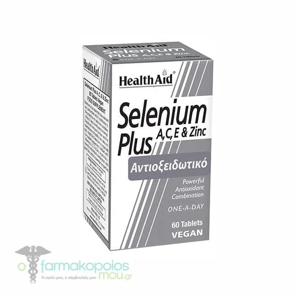 Health Aid Selenium Plus 200μg A, C, E & Zinc, 60tabs