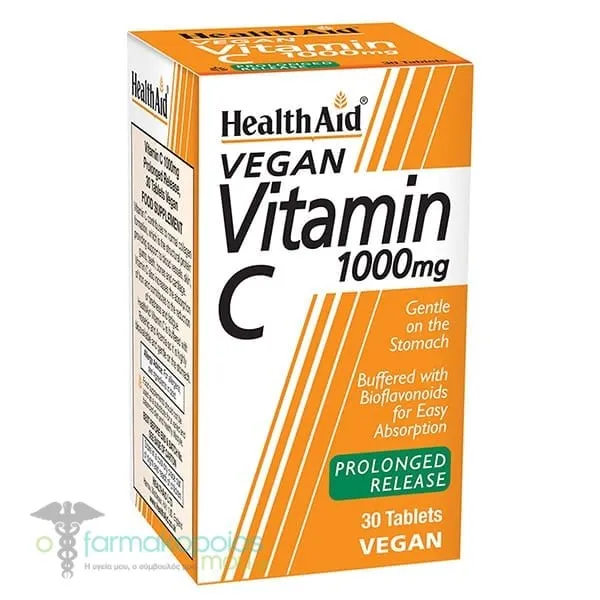 Health Aid Vegan Vitamin C 1000mg, 30tabs