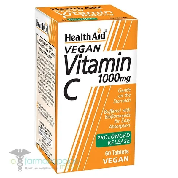 Health Aid Vegan Vitamin C 1000mg, 60 tabs