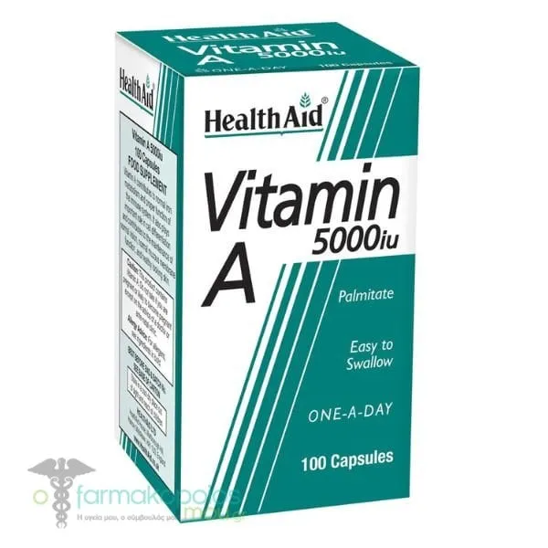 Health Aid Vitamin A 5000i.u, 100softcaps