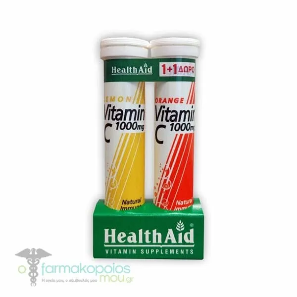 Health Aid Promo Vitamin C Orange & Lemon 1000mg, 2x20eff.tabs