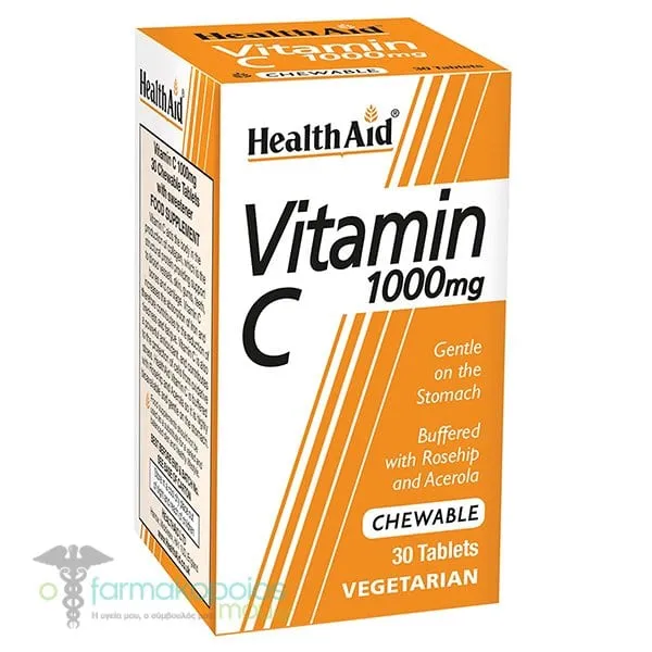 Health Aid Vitamin C 1000mg, 30chew.tabs