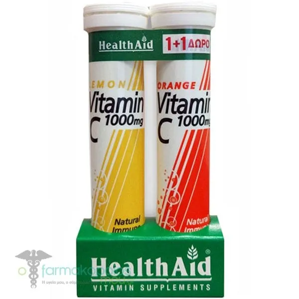 Health Aid Vitamin C 1000mg Lemon & Orange Promo 1+1, 2x20eff.tabs