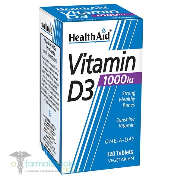 Health Aid Vitamin D3 1000IU, 120tabs