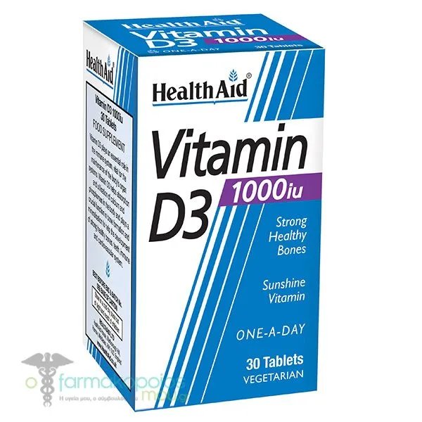Health Aid Vitamin D3 1000IU, 30tabs
