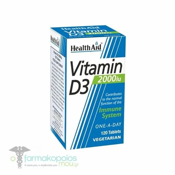 Health Aid Vitamin D3 2000iu, 120tabs