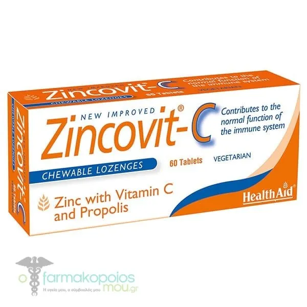 Health Aid Zincovit C, 60chew.tabs