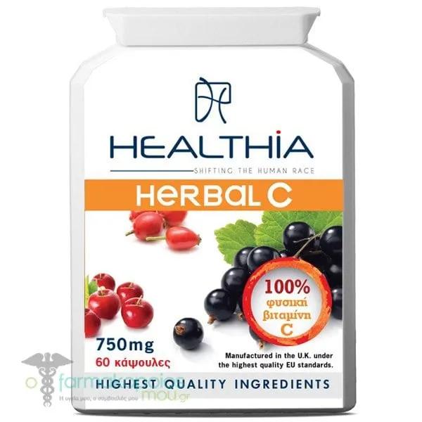 Healthia Herbal C 750mg, 60caps