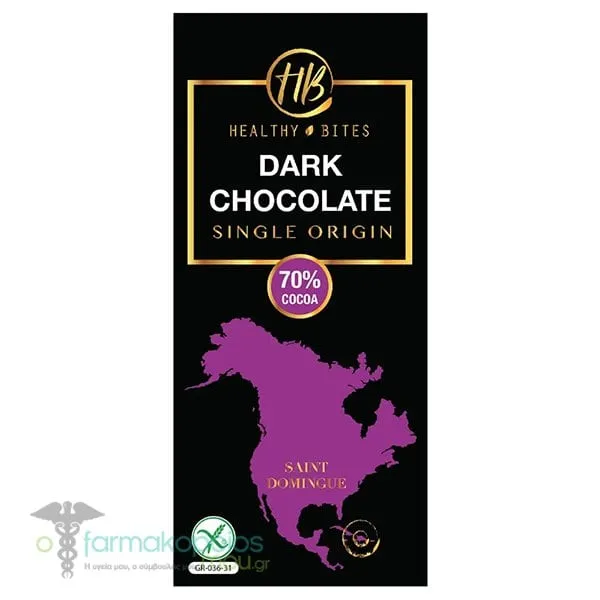 Healthy Bites Single Origin Santo Domingo Μαύρη Σοκολάτα, 50g