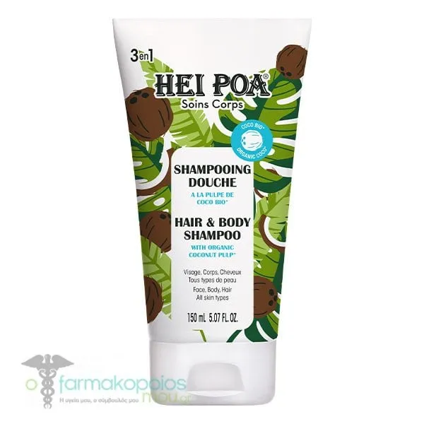 Hei Poa Hair & Body Shampoo with Organic Coconut Pulp, 150ml