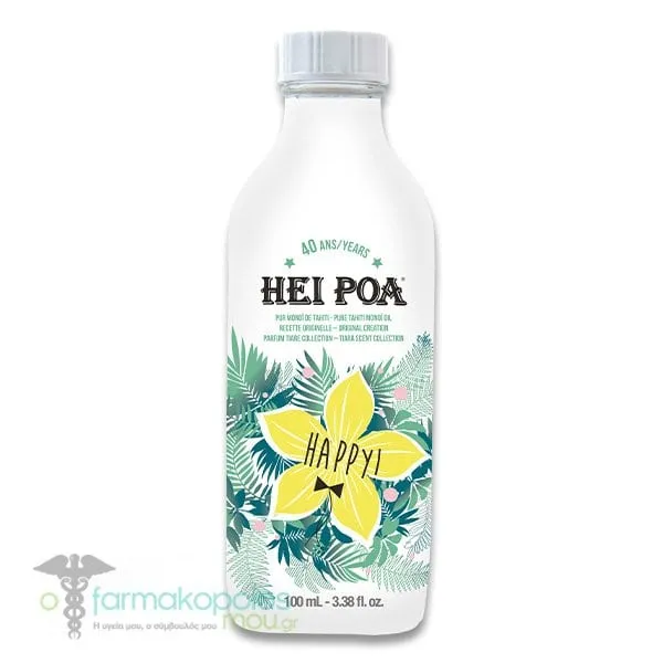Hei Poa Happy Pure Tahiti Monoi Oil Tiara Scent Collection, 100ml