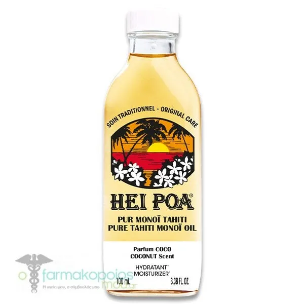 Hei Poa Pure Tahiti Monoi Oil Coconut Scent, 100ml