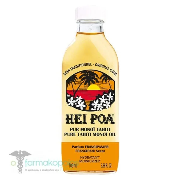 Hei Poa Pure Tahiti Monoi Oil Frangipani Scent, 100ml