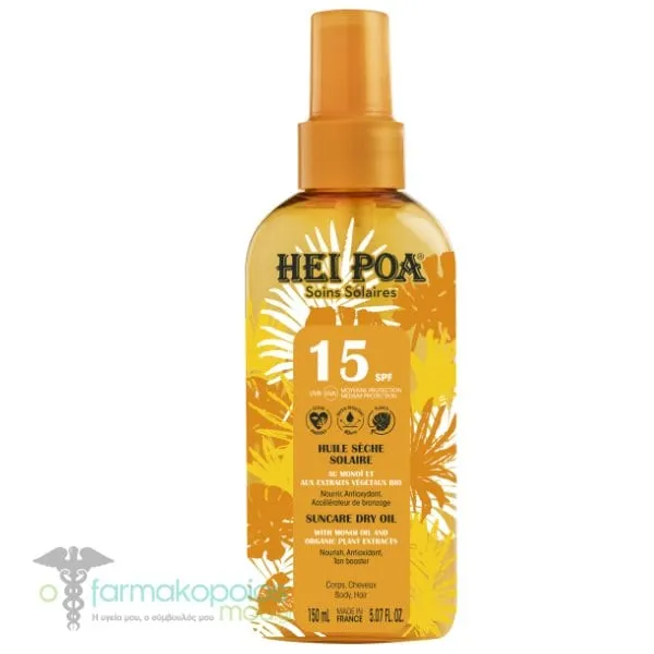 Hei Poa Monoi Suncare Oil Tiare Spray SPF15, 150ml