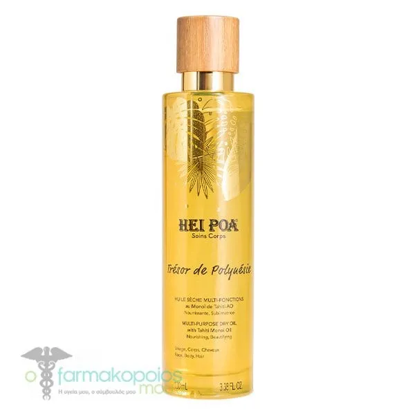 Hei Poa Tresor de Polynesie Tahiti Monoi Dry Oil Ξηρό Λάδι Πολλαπλών Χρήσεων, 100ml