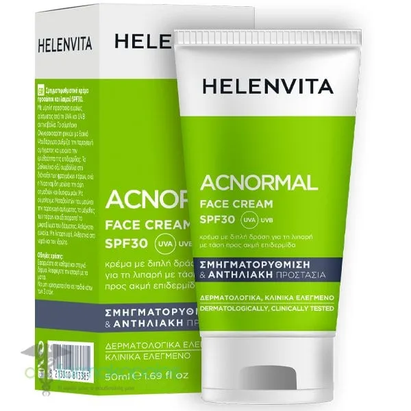 Helenvita Acnormal Σμηγματορύθμιση &amp; Αντηλιακή Προστασία SPF30, 50ml