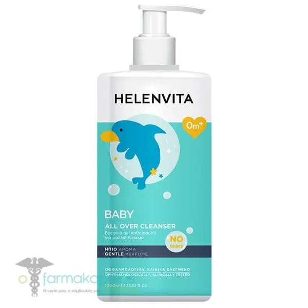 Helenvita Baby All Over Cleanser Βρεφικό Gel Καθαρισμού για Σώμα & Μαλλιά, 1lt