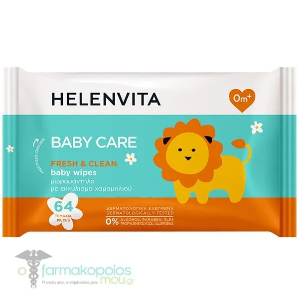 Helenvita Baby Wipes with Chamomile, 64pcs