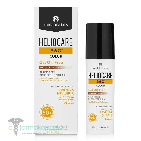 Heliocare 360 Color Gel Oil-Free SPF50+ Bronze Intense Αντηλιακό Προσώπου με Χρώμα, 50ml