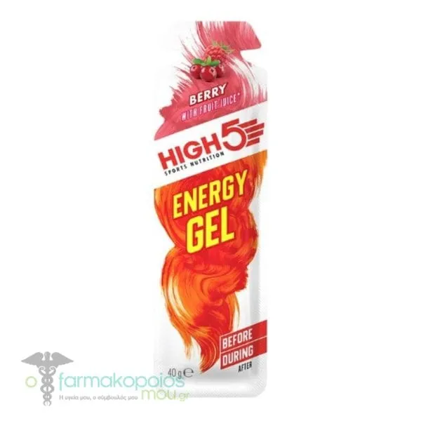 High 5 Sports Nutrition Energy Gel Berry with Fruit Juice, 40g
