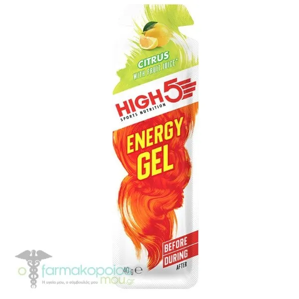 High 5 Sports Nutrition Energy Gel Citrus with Fruit Juice, 40g