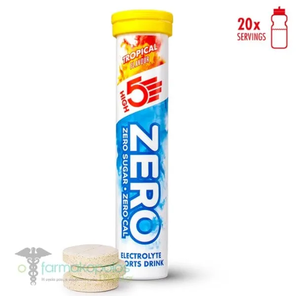 High 5 Zero Electrolyte Sports Drink Tropical Flavour, 20eff.tabs